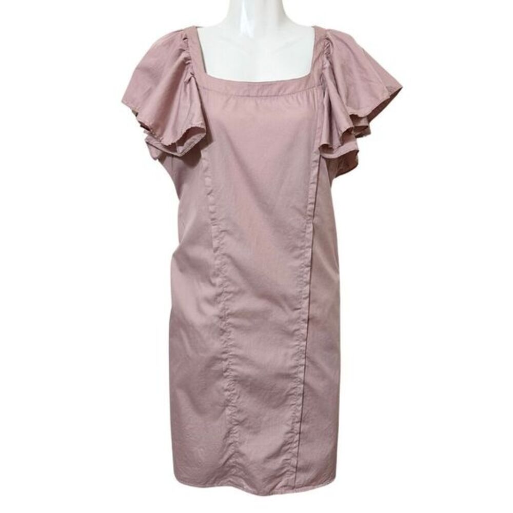 Teat & Cosset Pink Mauve‎ Pink Maternity Dress w/ Flutter Sleeves Medium Spring